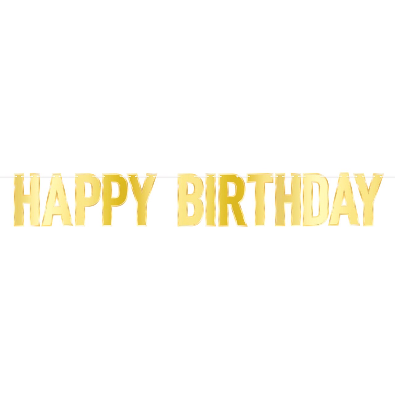 Beistle Standard Foil Happy Birthday Streamer - Golden - 12 Pack